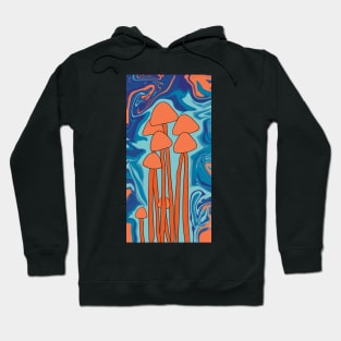 Groovy Orange Mushroom Family Hoodie